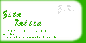 zita kalita business card